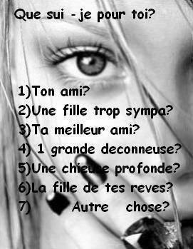 QUI SUIS JE POUR TOI??
